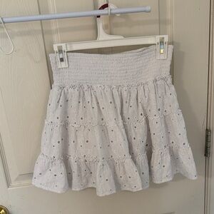 American Eagle Outfitters White Eyelet Mini Skirt